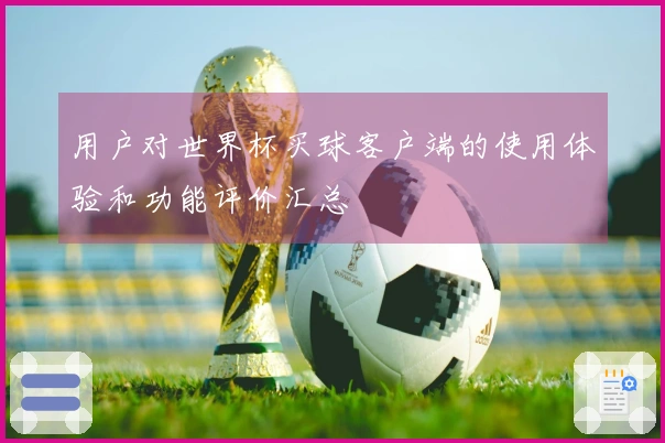 用户对世界杯买球客户端的使用体验和功能评价汇总
